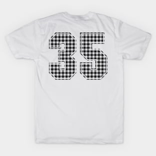 Plaid Number - 35 - Dark T-Shirt